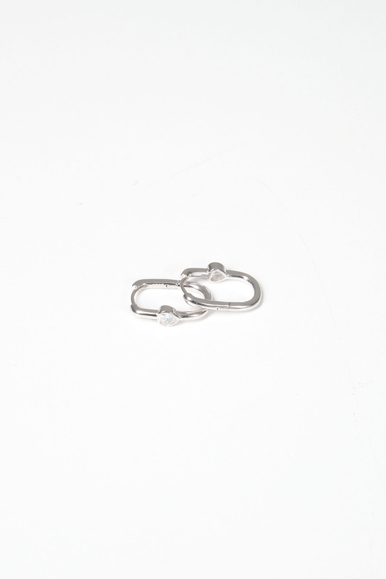 Silver Heart Hoop Earrings
