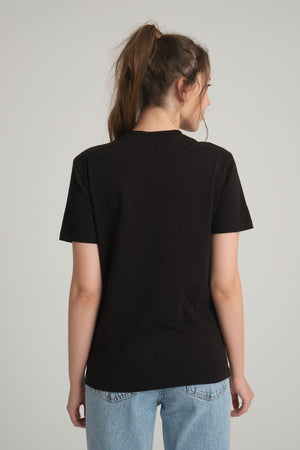 Gobeklitepe Printed Women's Black T-Shirt ''Plan A,B,C,D''