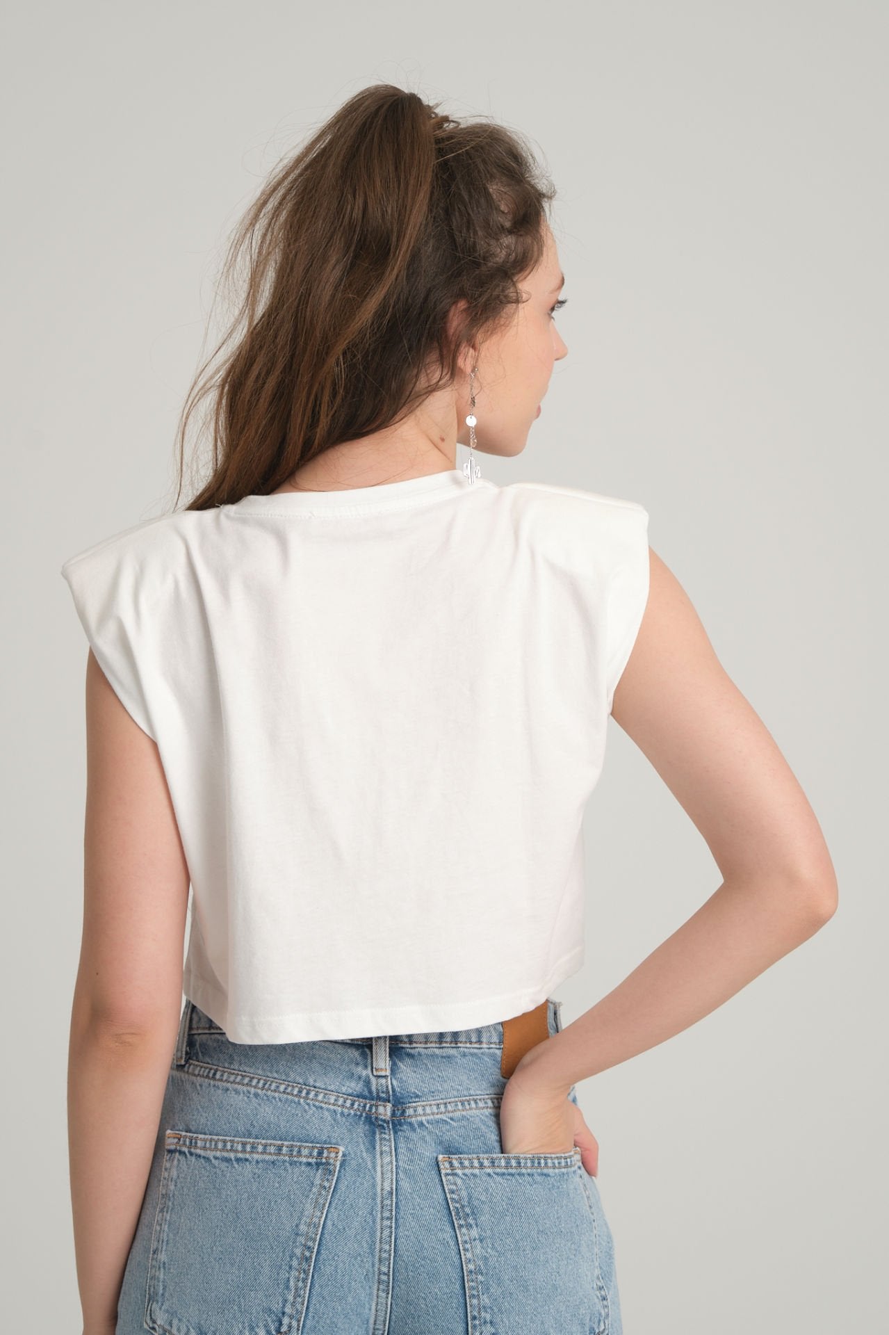 Stoned White Crop T-Shirt