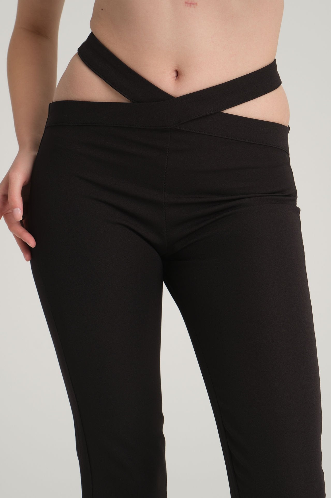 Cut Out Black Trousers