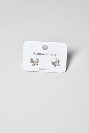 Silver Butterfly Earrings