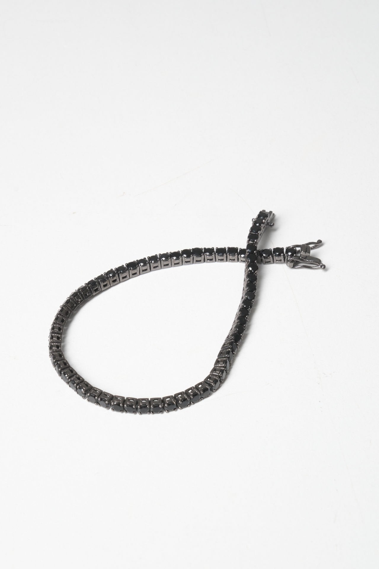 Silver Black Stone Bracelet