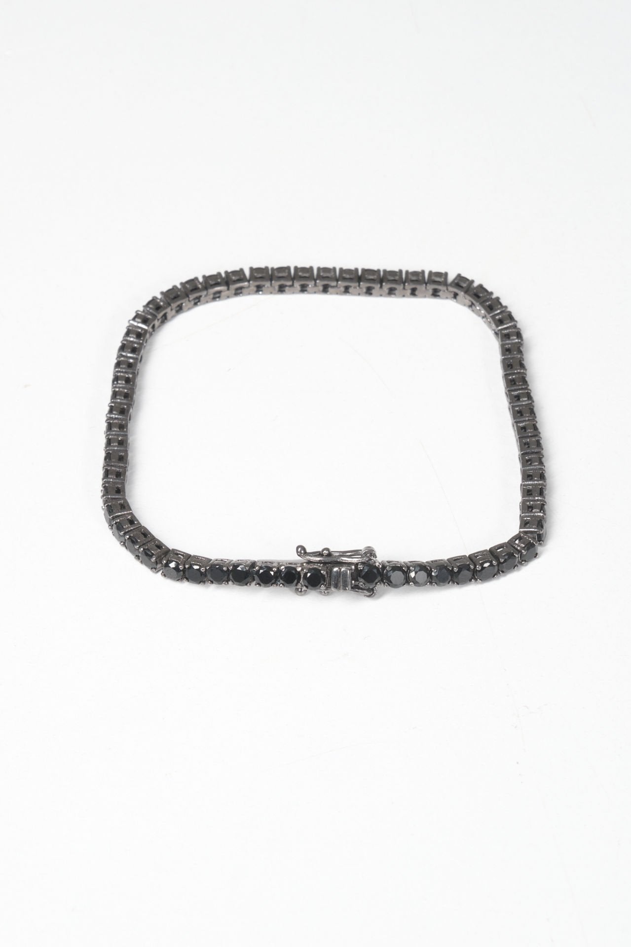 Silver Black Stone Bracelet