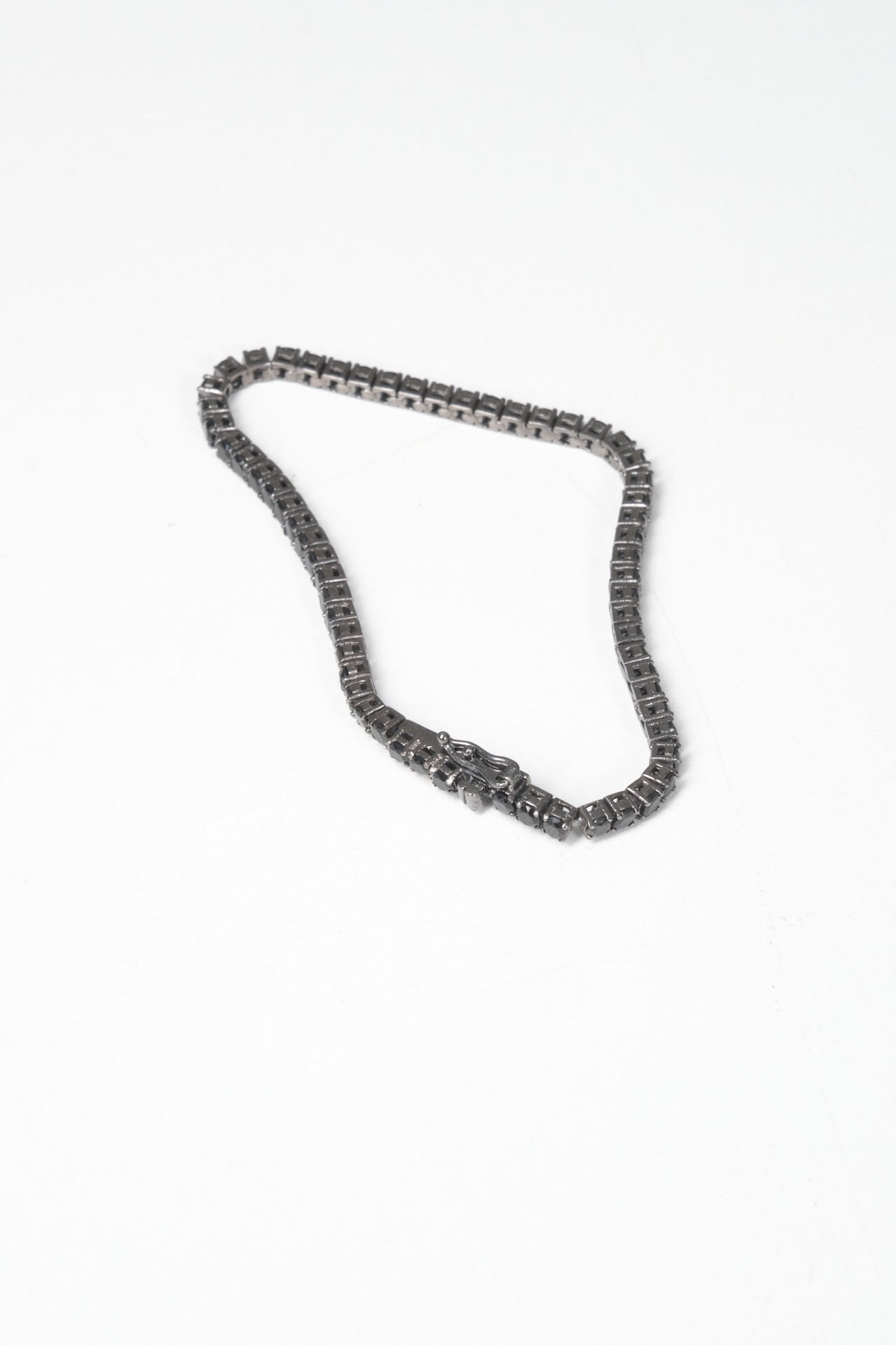 Silver Black Stone Bracelet