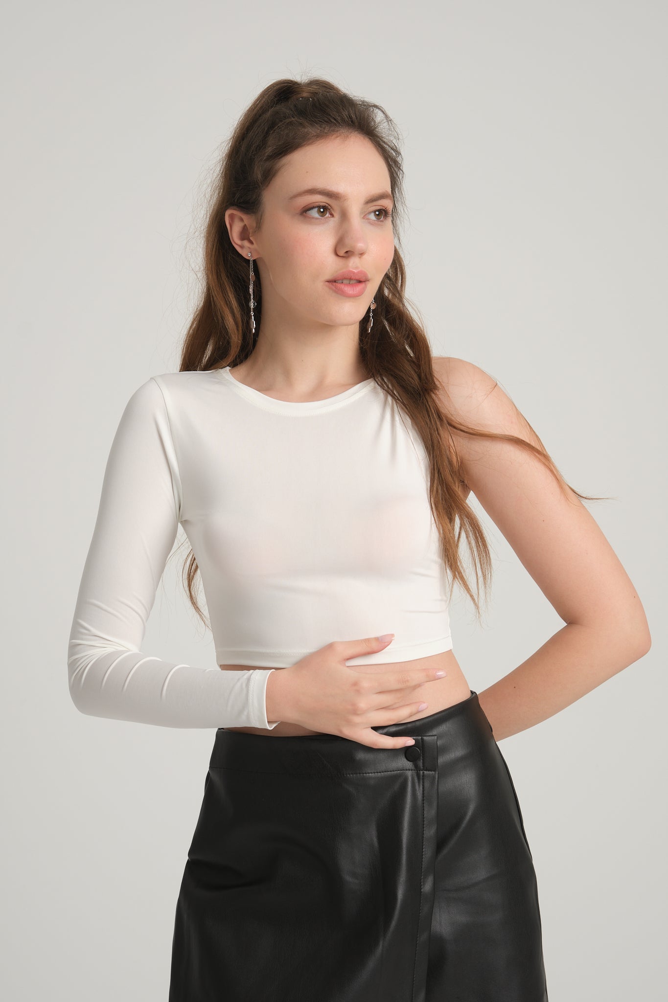 One Shoulder Micro Crop Top