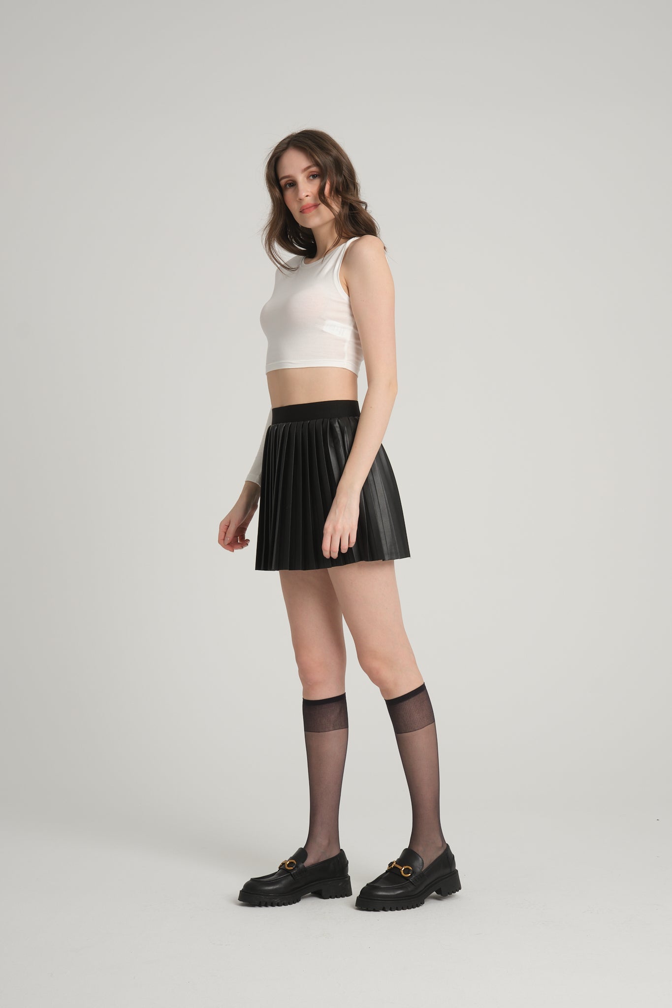 One Shoulder Ecru Crop Top