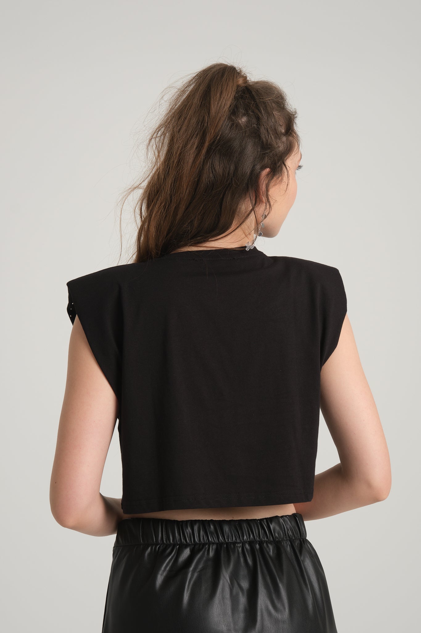 Stoned Black Crop T-Shirt