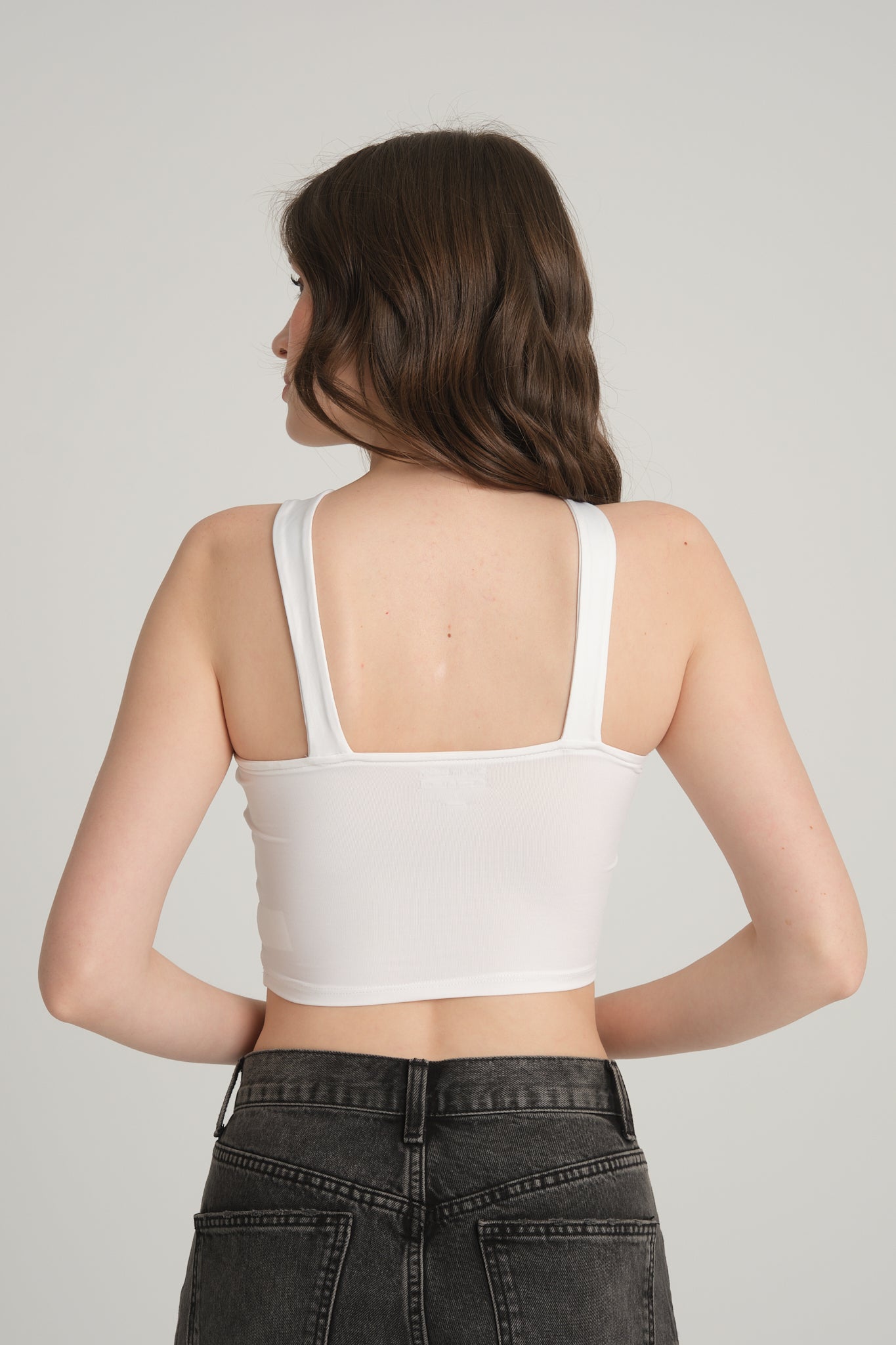 White Cross Strap Crop Top