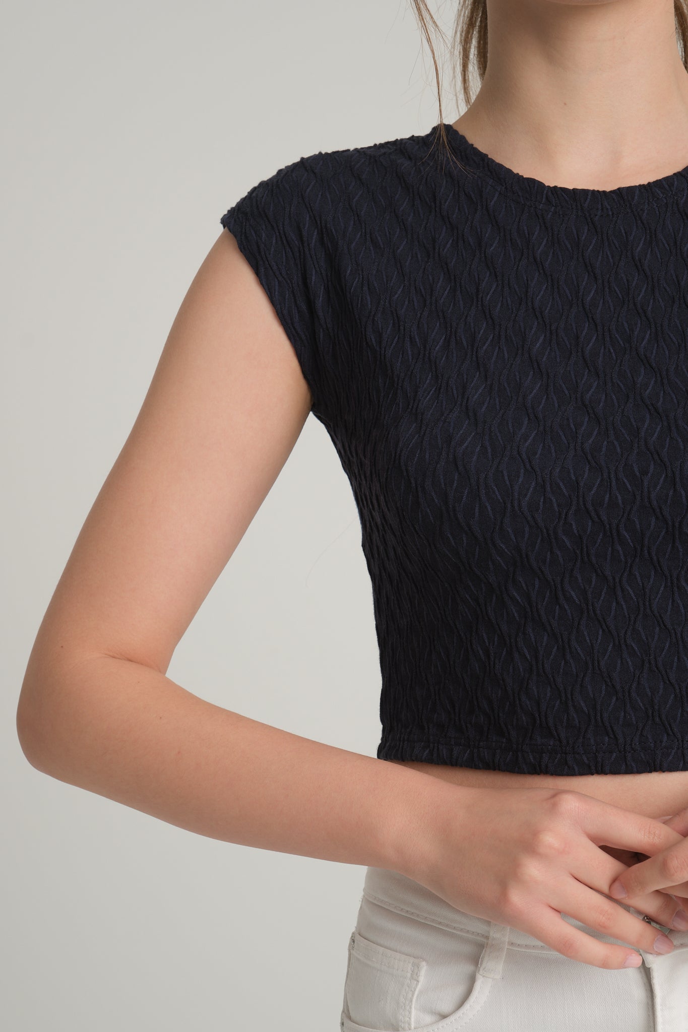 Bürümcük Desenli Kobalt Crop Top