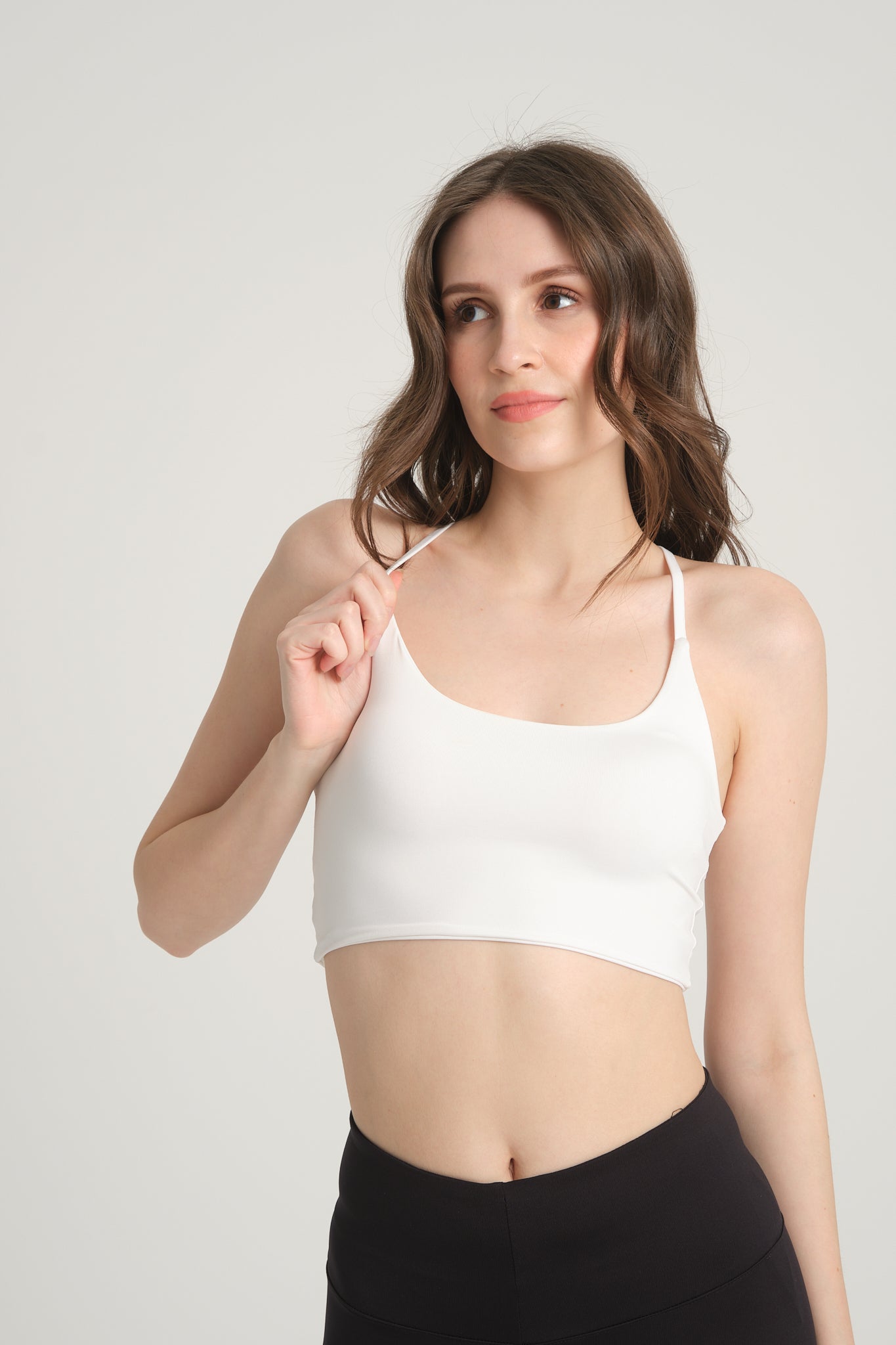 White Crop Top with Adjustable Cross Straps