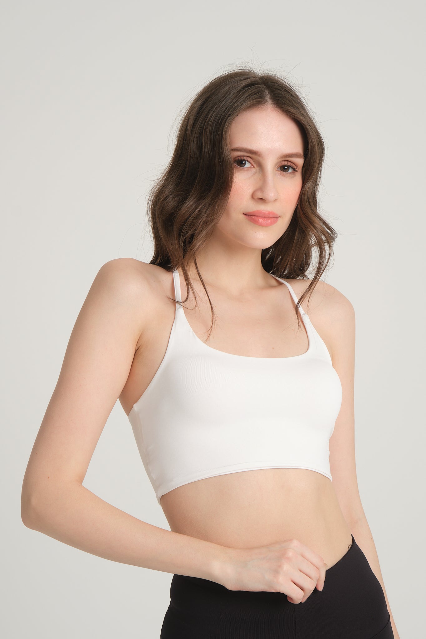 White Crop Top with Adjustable Cross Straps