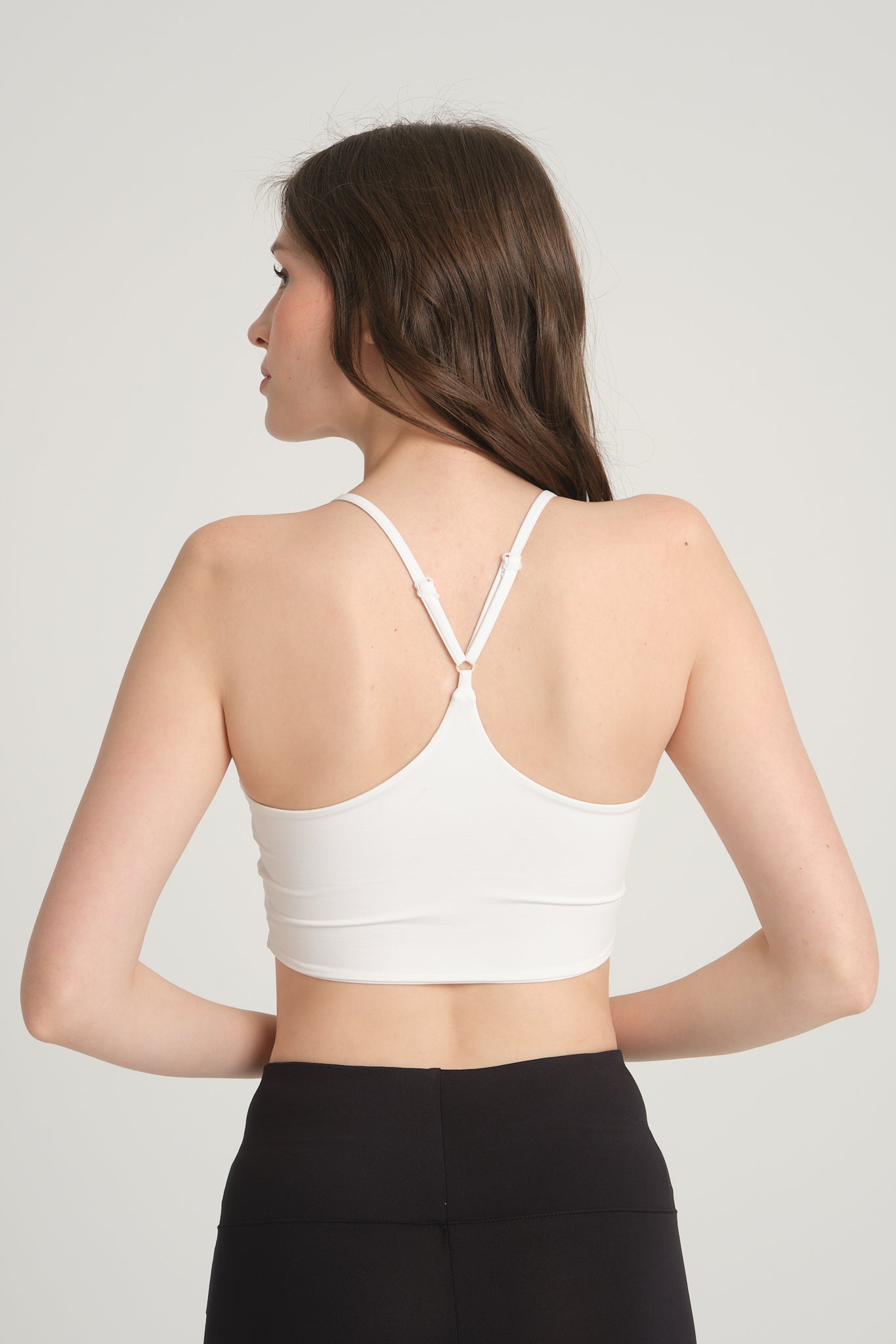 White Crop Top with Adjustable Cross Straps