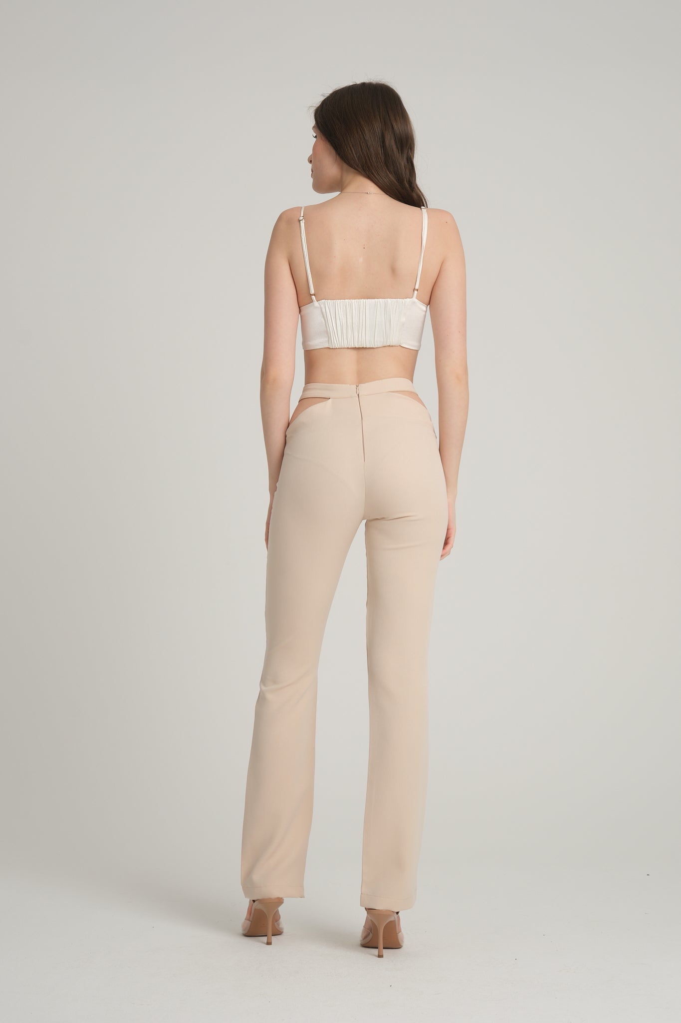 Cut Out Ecru Trousers