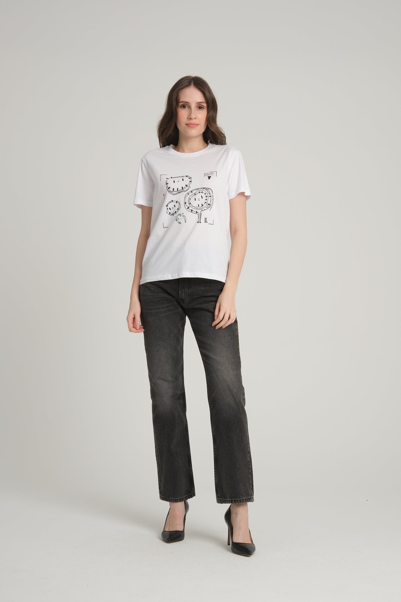 Women's White T-Shirt with Göbeklitepe Print ''Plan A, B, C, D''