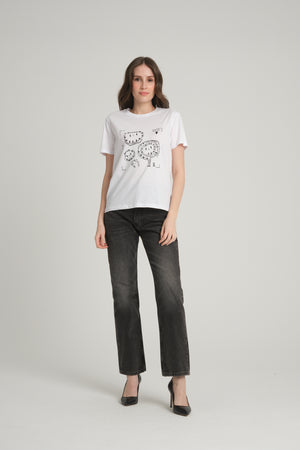 Women's White T-Shirt with Göbeklitepe Print ''Plan A, B, C, D''