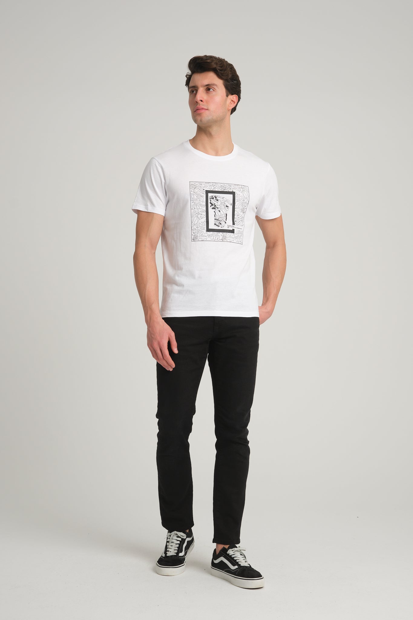 Göbeklitepe Printed Men's White T-Shirt ''The Story of Snakes and Birds''