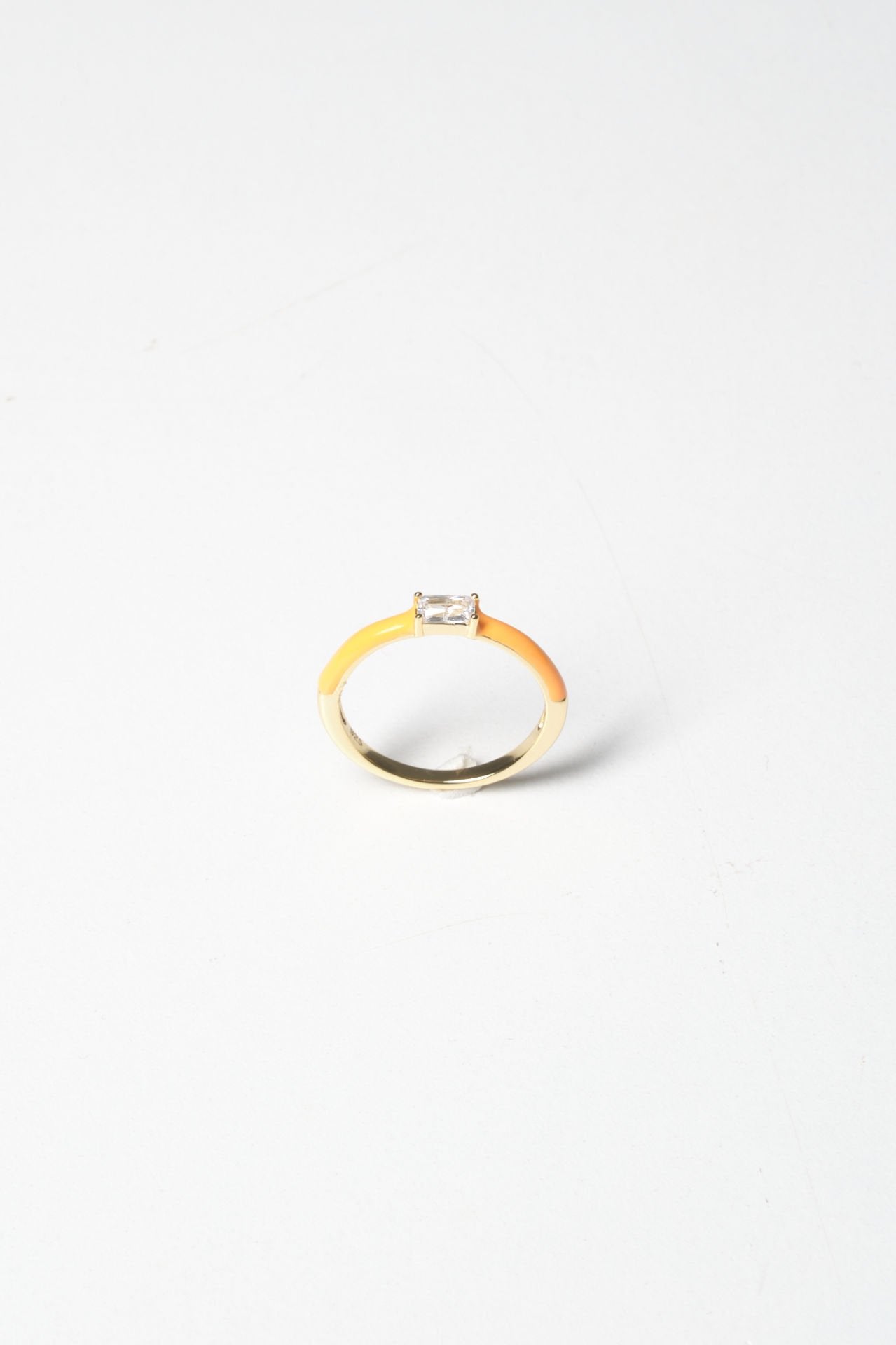 Orange Ring with Silver Stone