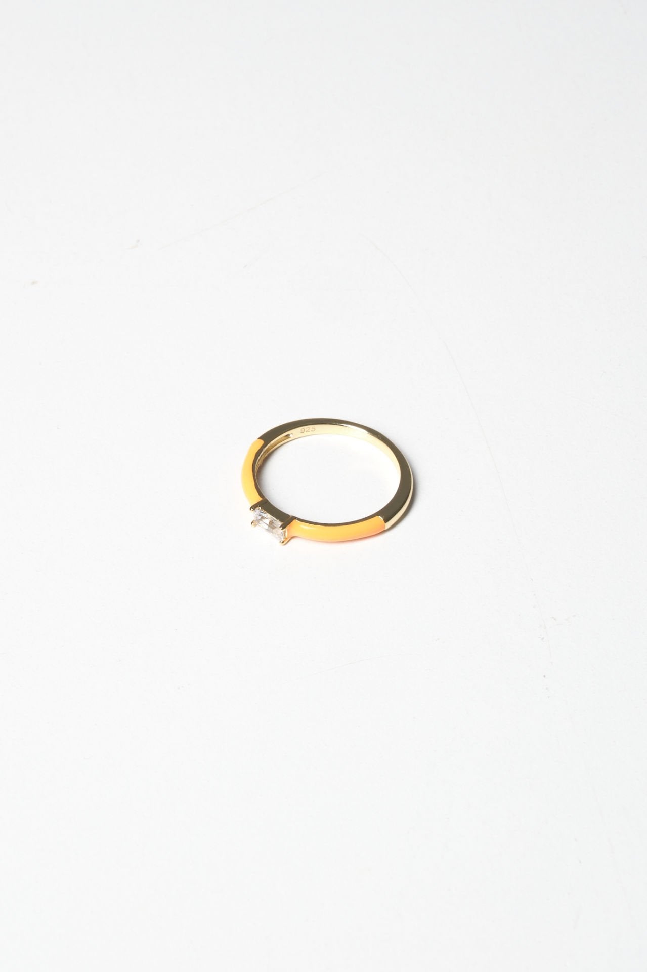 Orange Ring with Silver Stone